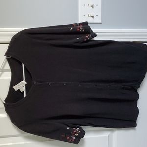 CJ Banks Cute Flowered Sweater